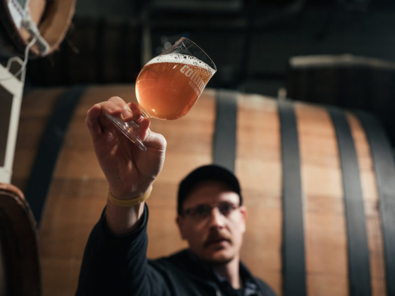 Brewer with Sour Beer